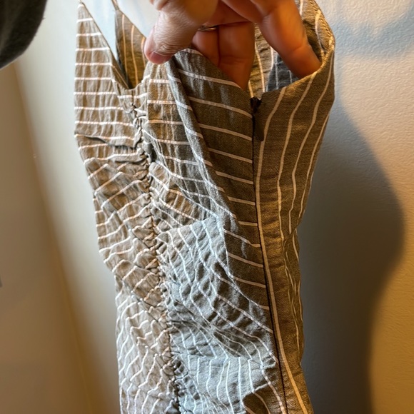 Zara striped tan and white cotton midi dress NWT - Picture 10 of 10